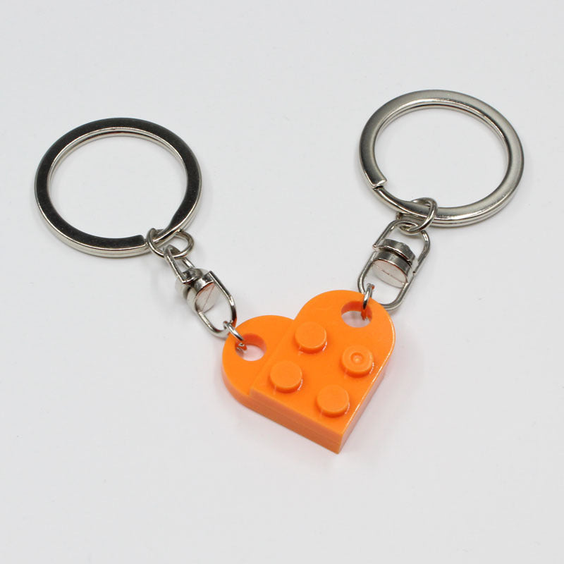 New Heart Key Chain Valentines Day Gift Blocks Can Split Key Link Couples