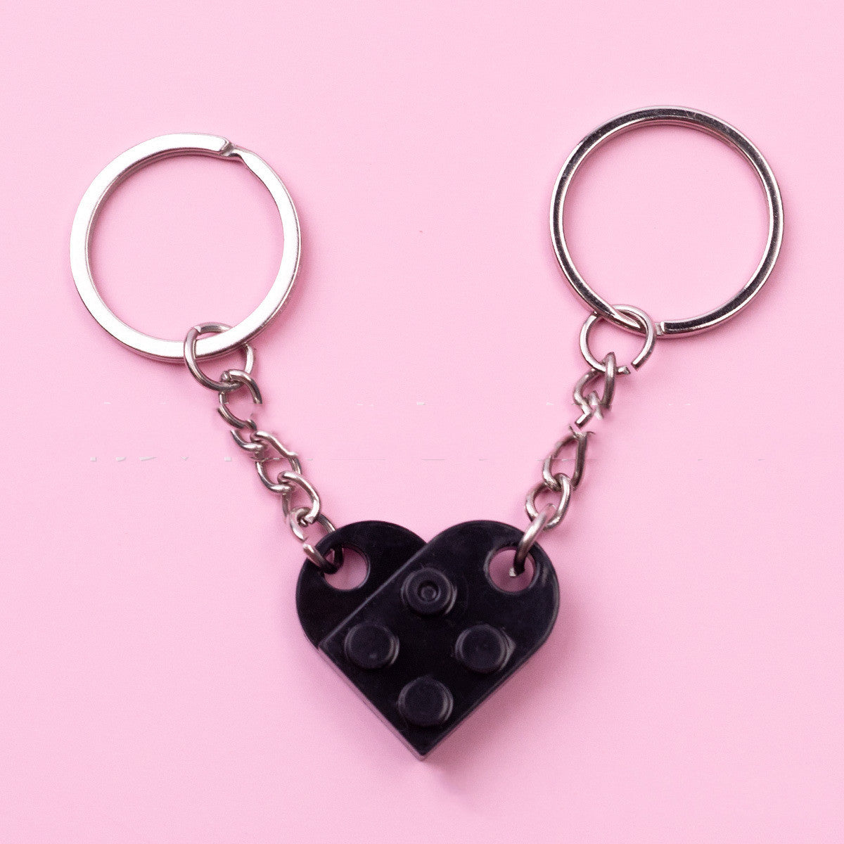 New Heart Key Chain Valentines Day Gift Blocks Can Split Key Link Couples