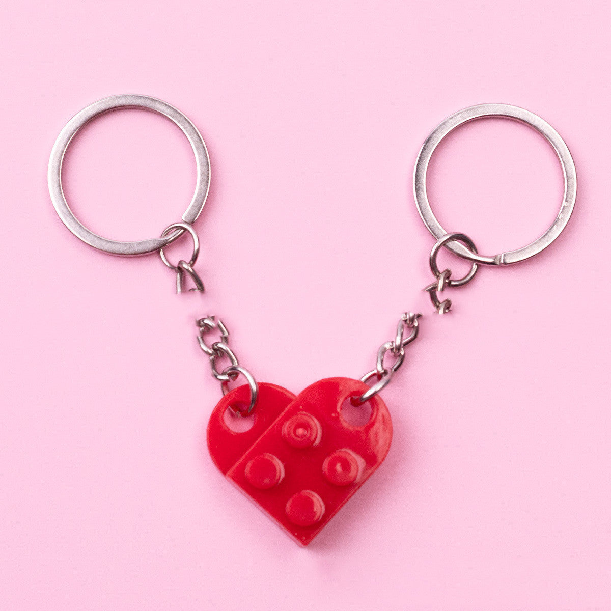 New Heart Key Chain Valentines Day Gift Blocks Can Split Key Link Couples